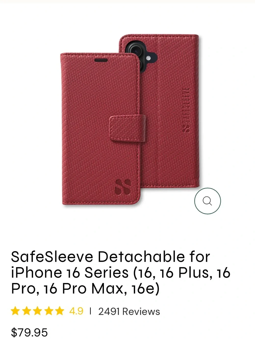 SafeSleeve detachable for iPhone 16 w Wrist Strap; Anti radiation RFID blocking